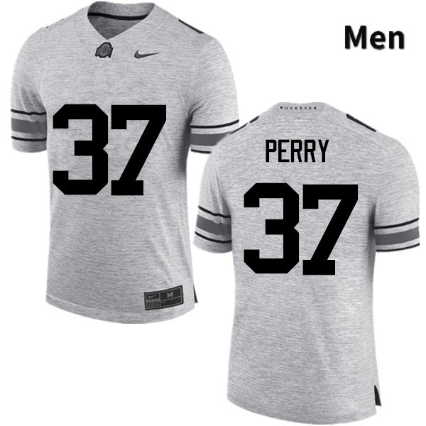 Ohio State Buckeyes Joshua Perry Men's #37 Gray Game Stitched College Football Jersey